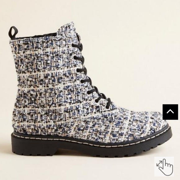 NWT Torrid Boucle Combat Boots - Picture 3 of 16